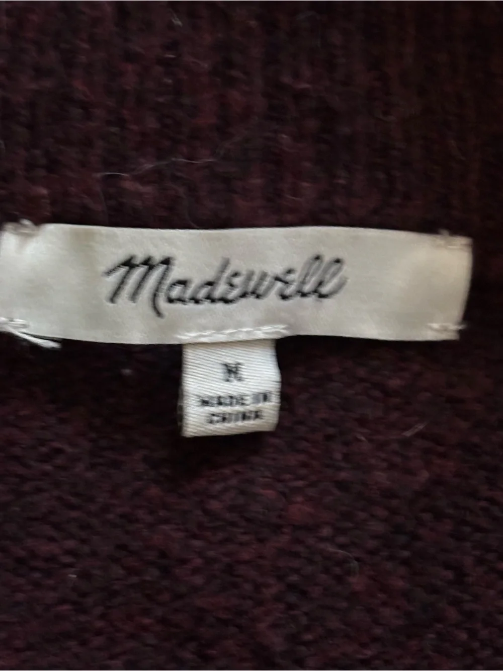 Madewell Pembury Henley Mockneck Sweater in Heather Burgundy